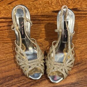 Nina Glittering Gold Strappy Heels